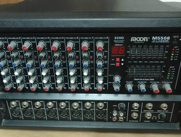 Consola De Sonido Potenciada Moon M5508 Usb 