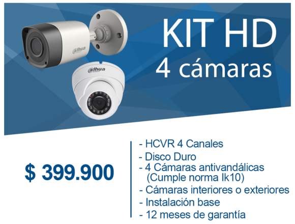 KIT 4 CAMARAS DE SEGURIDAD