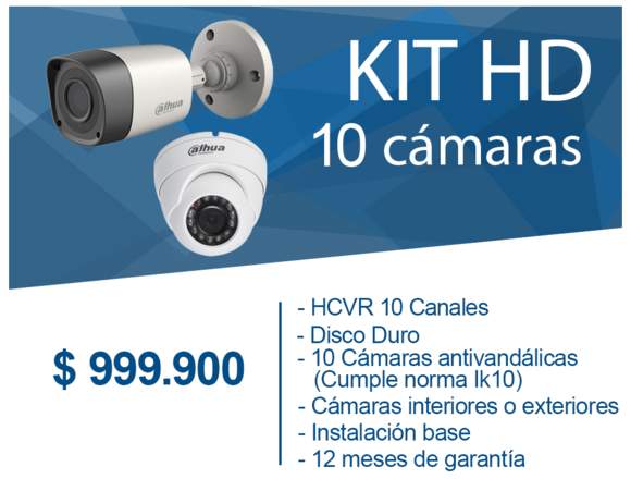 KIT 10 CAMARAS DE SEGURIDAD