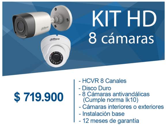 KIT 8 CAMARAS DE SEGURIDAD