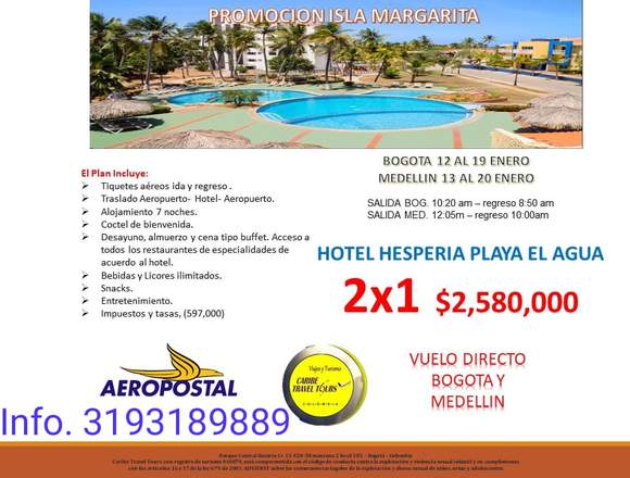 PROMOCION ISLA MARGARITA 2X1