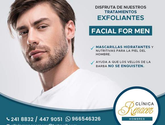 Hidrata el rostro masculino - Clínica Renacer