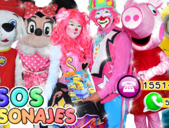 PAYASOS CON PERSONAJES PARA FIESTAS INFANTILES