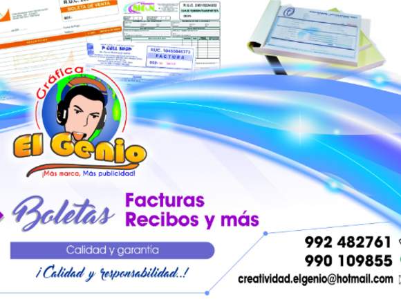 IMPRENTA - TARJETAS P. - FACTURAS - BOLETAS