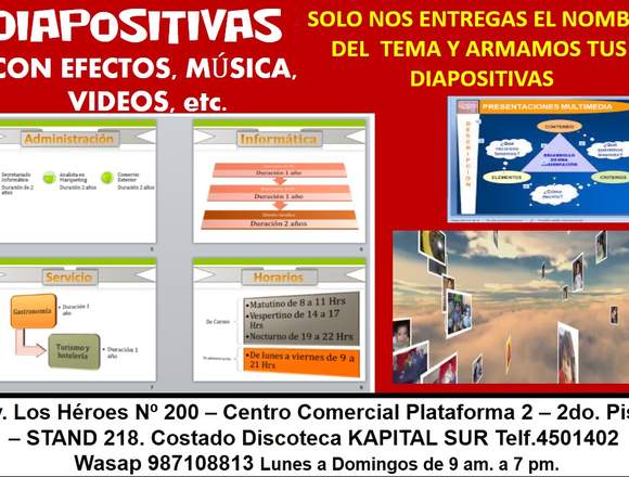 DIAPOSITIVAS, TRIPTICOS, ORGANIZADORES  PAPELOTES