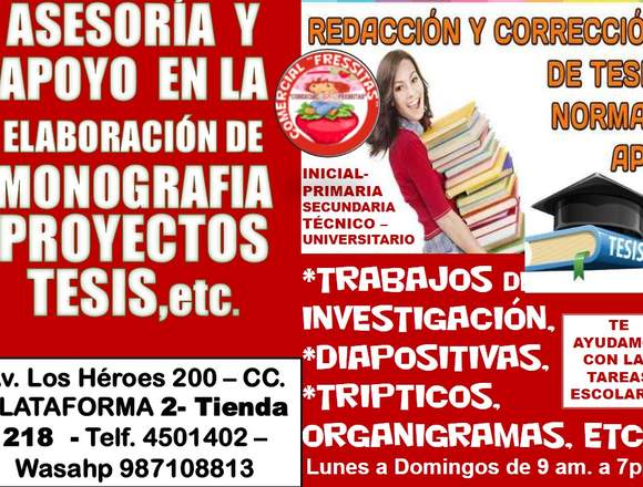 TRABAJOS ESCOLARES, UNIVERSITARIOS, ETC.