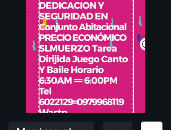 Cuido niños horario 6:30am 6:00pm