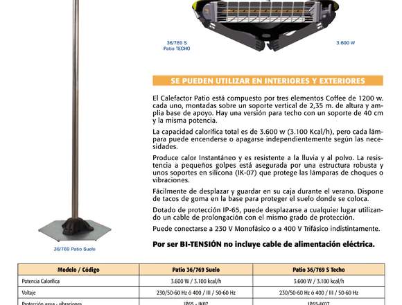 Calefaccion Terrazas Halogenas 