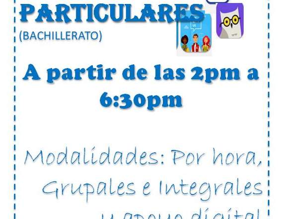 TAREAS DIRIGIDAS Y CLASES PARTICULARES