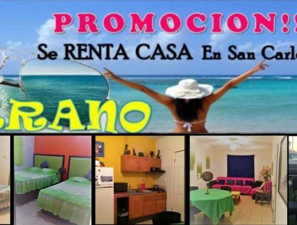 RENTA CASA X FIN DE SEMANA EN SAN CARLOS SON MEX