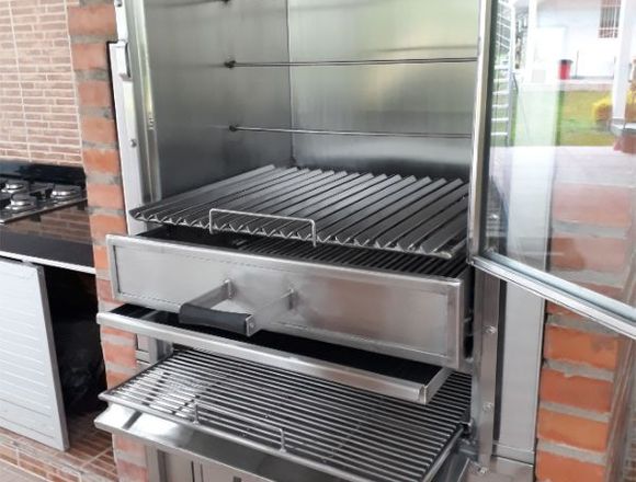 ASADOR EMPOTRADO EN ACERO INOXIDABLE