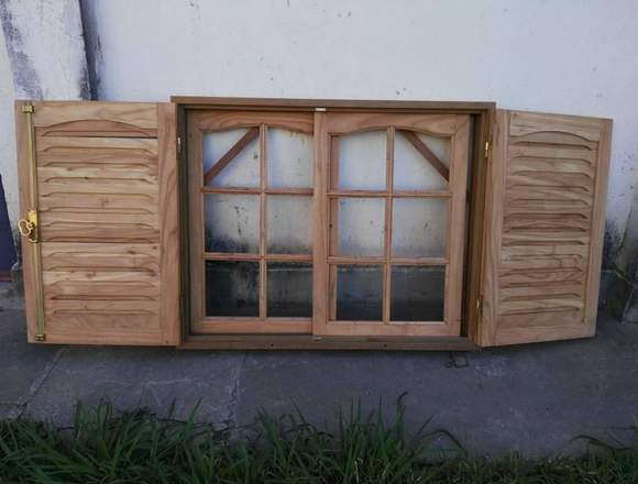 Ventana de Corrediza en Madera Paraiso con Celocia