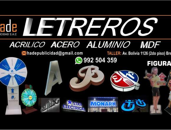 letreros publicitarios luminosos letras acrilico 