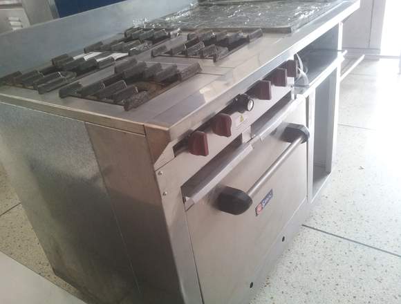 Cocina industrial 4 hornillas horno gratin plancha