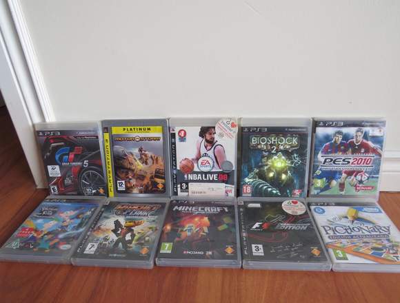 Play Station 3 Slim, con 10 juegos y 1 control