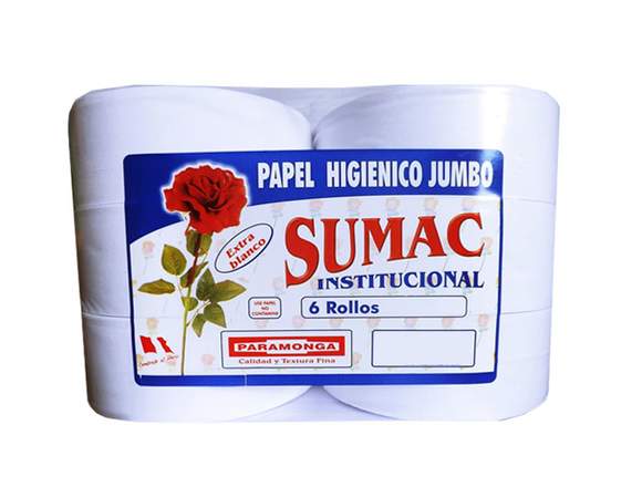 PAPEL HIGIÉNICO JUMBO EXTRA BLANCO MARCA SUMAC