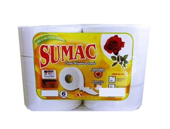 PAPEL HIGIÉNICO JUMBO CLASICO BLANCO MARCA SUMAC