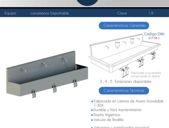 LAVAMANOS EMPOTRABLE ACERO INOXIDABLE