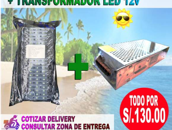 200 modulos led + transformador LED