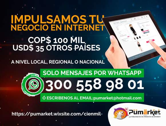 $100.000 IMPULSAMOS TU NEGOCIO EN INTERNET