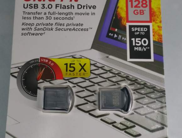 Sandisk Flash USB 3.0 Ultra Fit De 128 GB