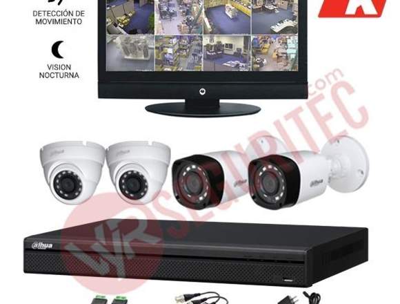 Kit 4 Camaras De Seguridad Dahua Super Hd2k 