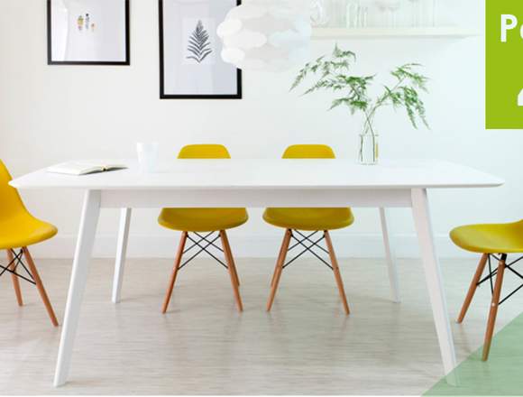 Sillas Eames Pack 4 Unidades Blanca/verde