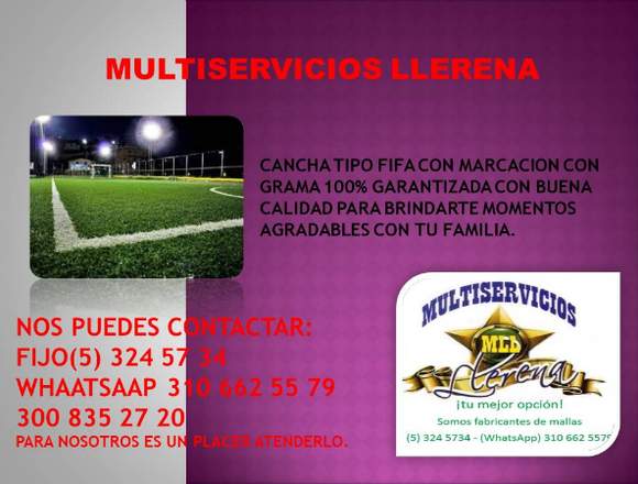 MALLAS EN NAILON Y GRAMAS SINTÉTICAS PARA CANCHAS 