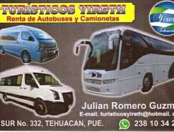 RENTA DE AUTOBUSES Y CAMIONETAS