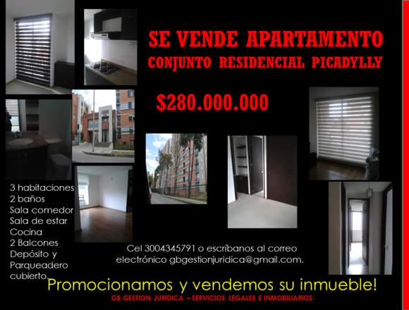 SE VENDE APTO CONJUNTO RESIDENCIAL PICADILLY