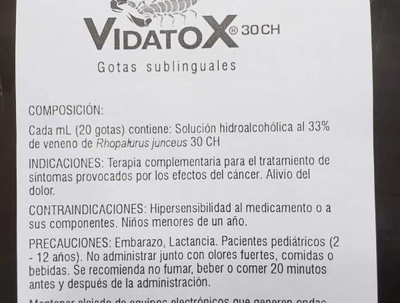 Vidatox 30ch CONTRA EL CANCER