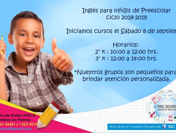 Cursos sabatinos de Inglés para niños y niñas 