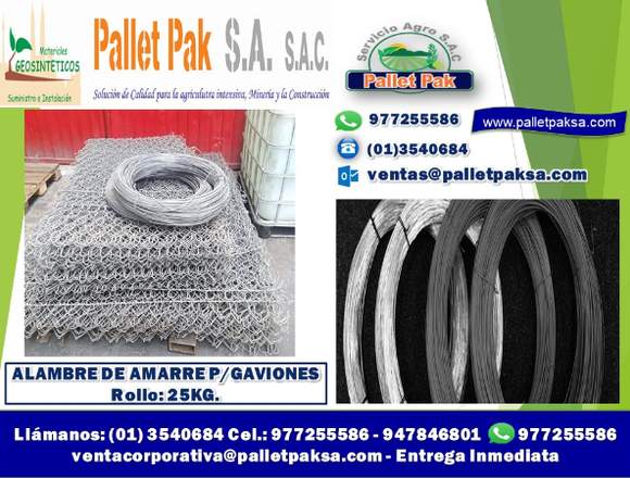 ALAMBRE DE AMARRE P/GAVIONES ROLLOS DE 25KG.