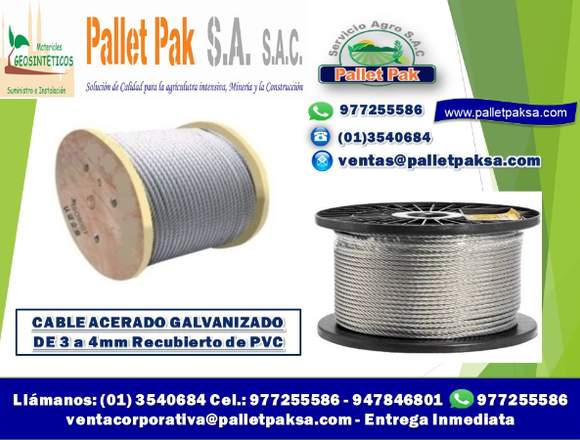 CABLE ACERADO GALV. RECUBIERTO DE PVC