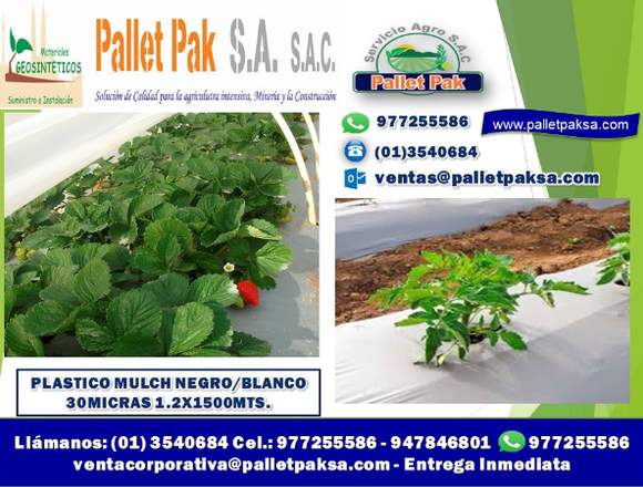 PLÁSTICO MULCH NEGRO/BLANCO 30 MICRAS 1.2X150MTS