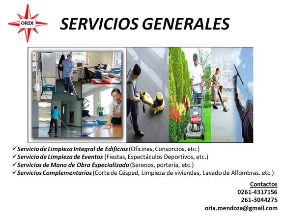 Ofrecimiento de servicios generales