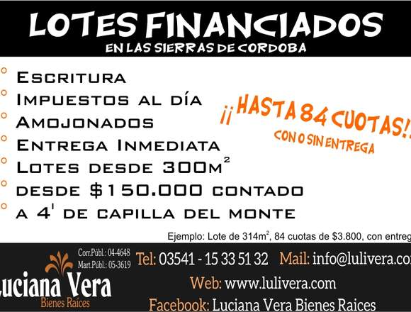 LOTES FINANCIADOS HASTA 84 CUOTAS