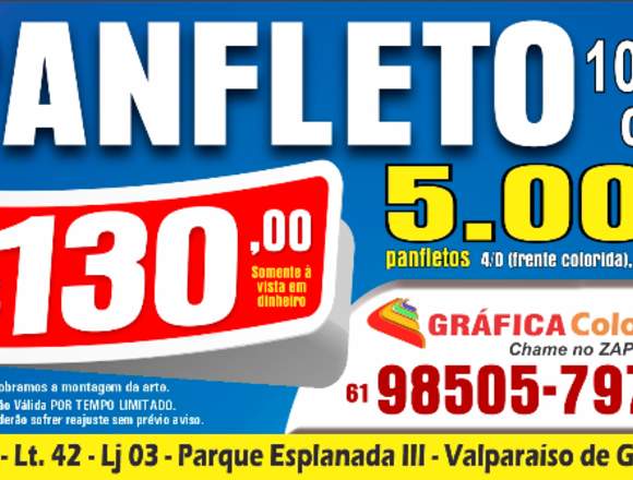  5.000 panfletos 10x15cm por R$ 130,00