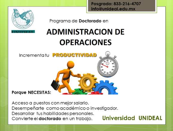  DOCTORADO EN ADMINISTRACIÓN DE OPERACIONES