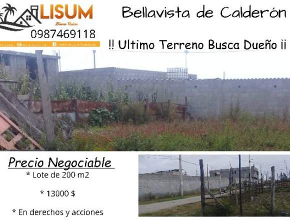 TERRENO VENTA – BELLAVISTA DE CALDERON 