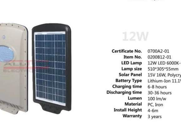 DISPOSITIVOS LAMPARAS SOLARES 12W