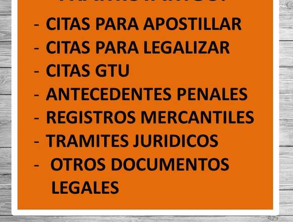 CITAS Y TRAMITES LEGALES Y JURIDICAS