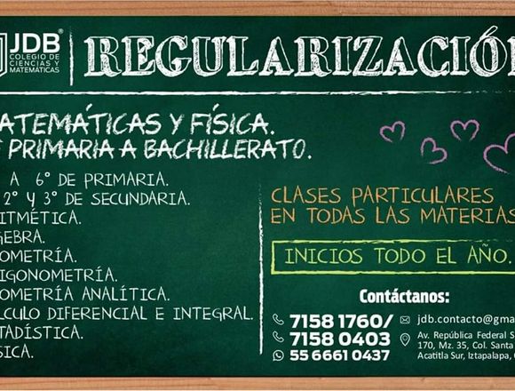 CLASES DE REGULARIZACIÓN EN TODAS LAS MATERIAS