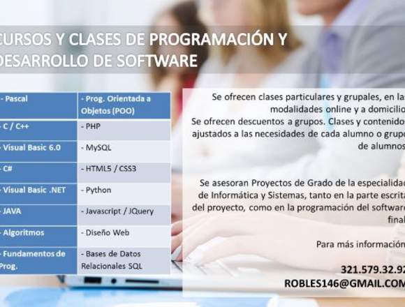 Clases de programación y desarrollo de software