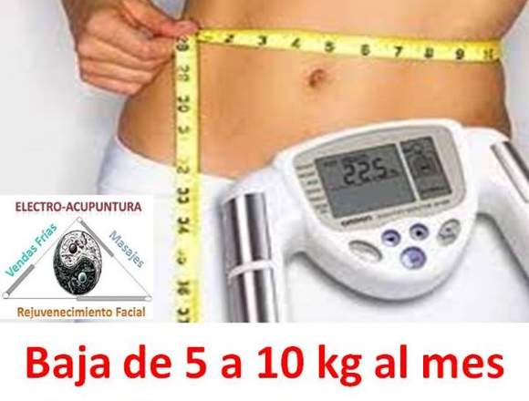 baja de 5 a 10 kg al mes y de 1 a 3 tallas