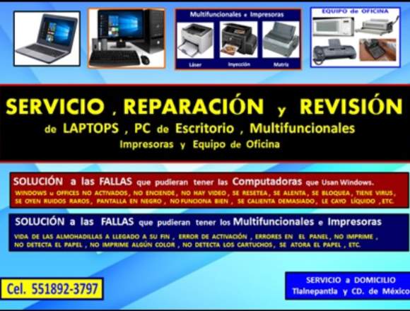 Reparación y Servicio de Laptops, PC e Impresoras