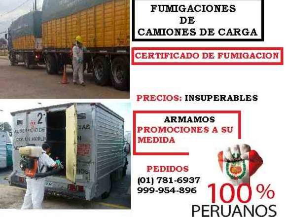 Certificado de fumigación para camiones