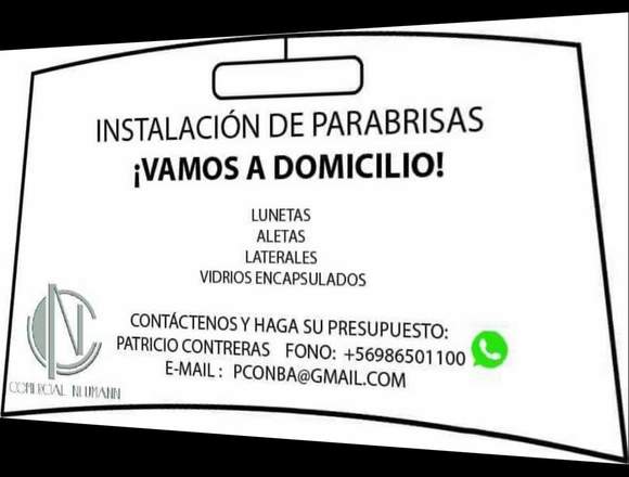 Instalaciones de vidrios automotrices en general