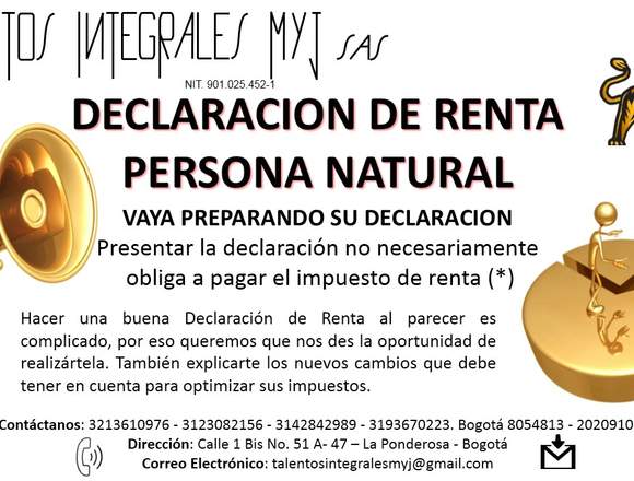 declaracion de renta persona natural