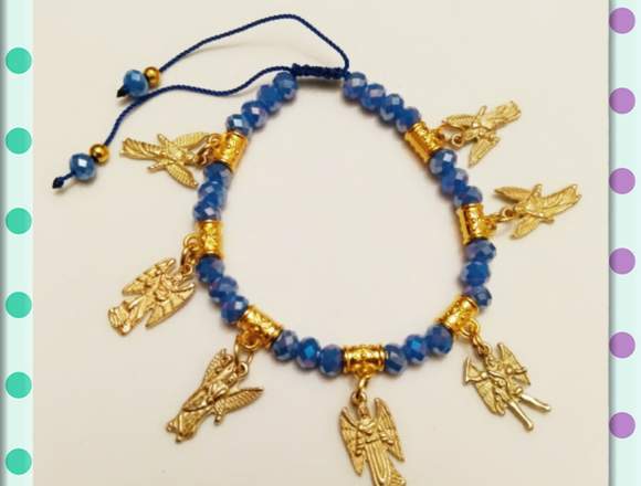 PULSERA DE 7 ARCANGELES DE PROTECCION COLOR AZUL